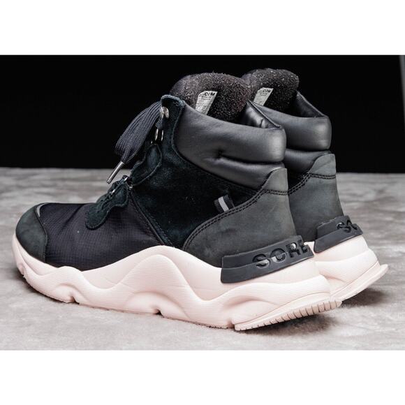 Sorel Kinetic RNEGD Conquest Black Pink Sneaker Waterproof Boots Womens Size 10 - Picture 16 of 16